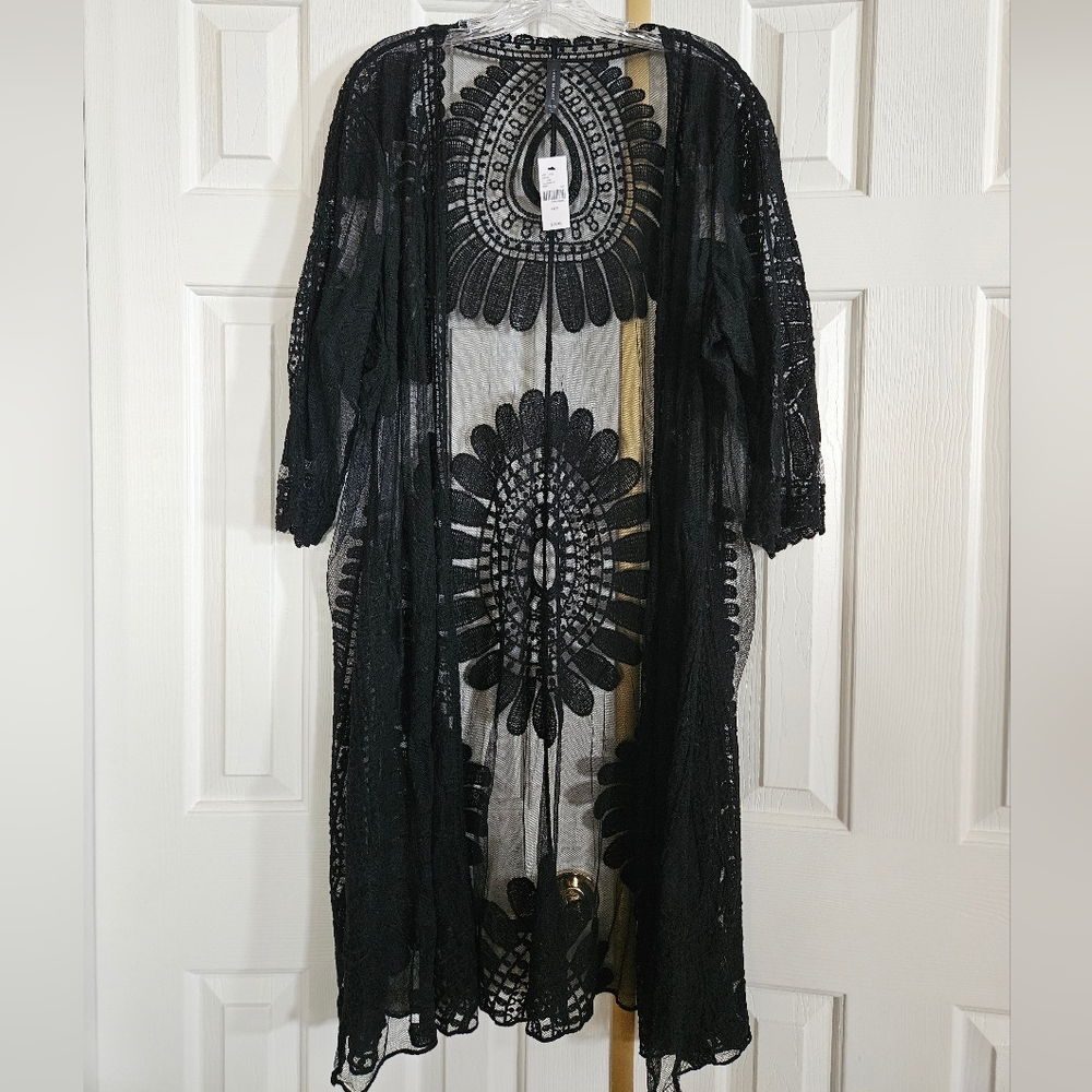 Elegant Black Sheer Cover-Up